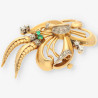 Broche oro esmeralda y bri