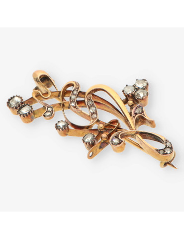 Broche vintage oro y diamantes
