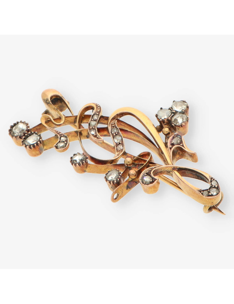 Broche vintage oro y diamantes