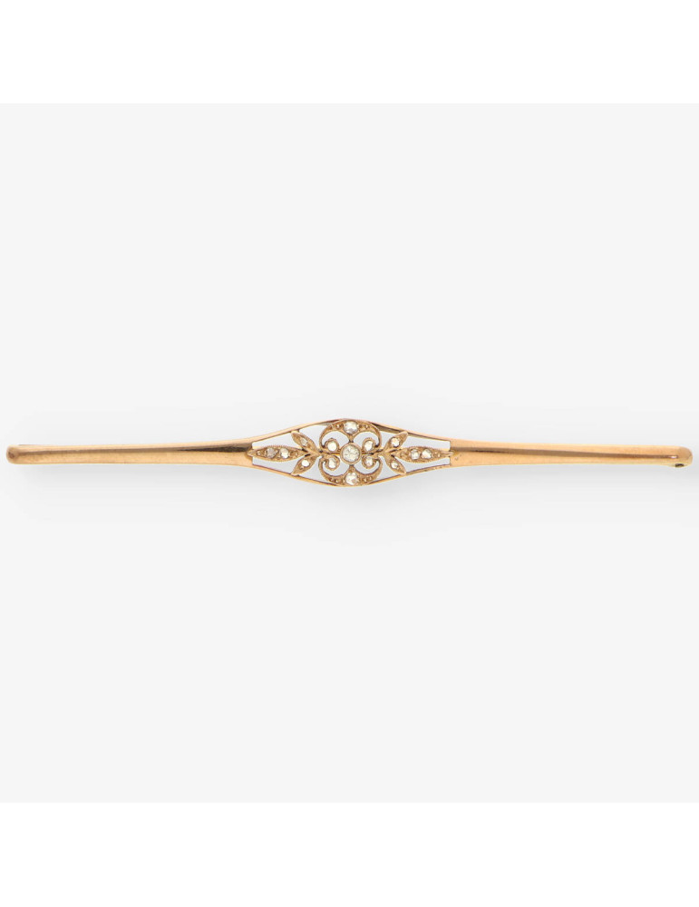 Aguja Vintage, oro y diamantes