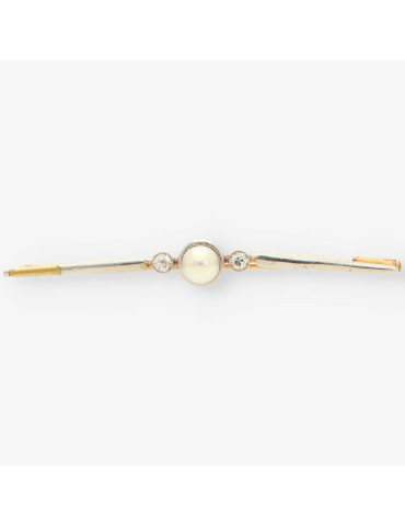 Aguja oro y diamantes