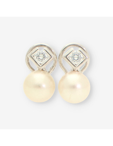 Pendientes tu y yo oro bl. y brillantes
