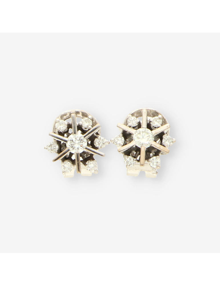 Pendientes oro blanco y brilllantes