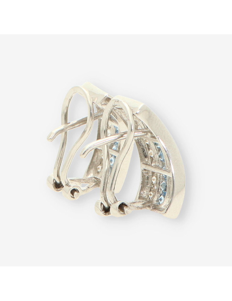 Pendientes oro blanco y circonitas