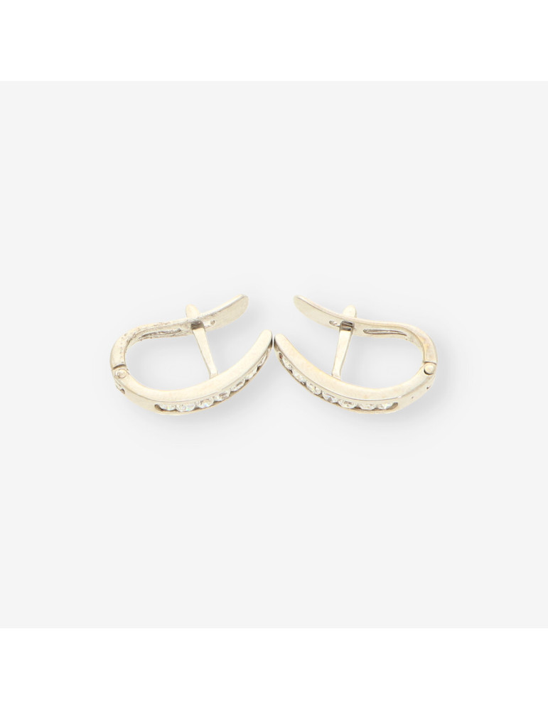 Pendientes oro blanco y circonitas