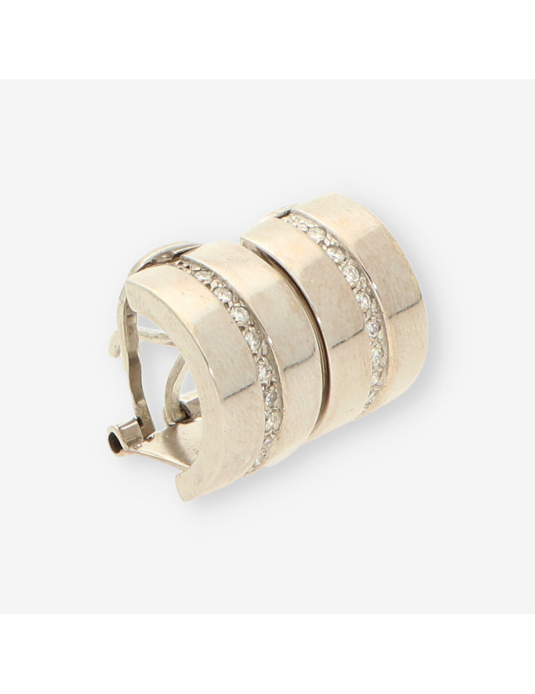 Pendientes oro blanco y brillantes