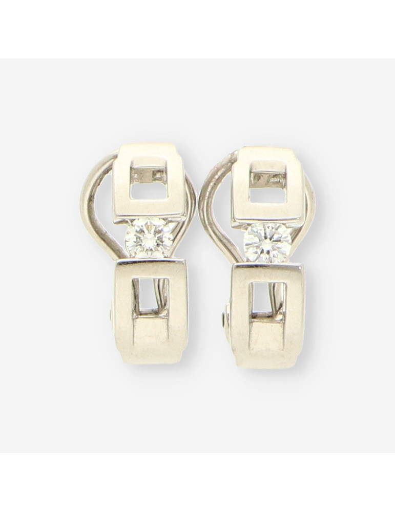 Pendientes oro blanco y bri