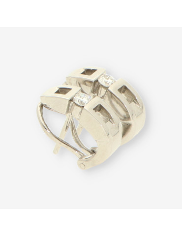 Pendientes oro blanco y bri