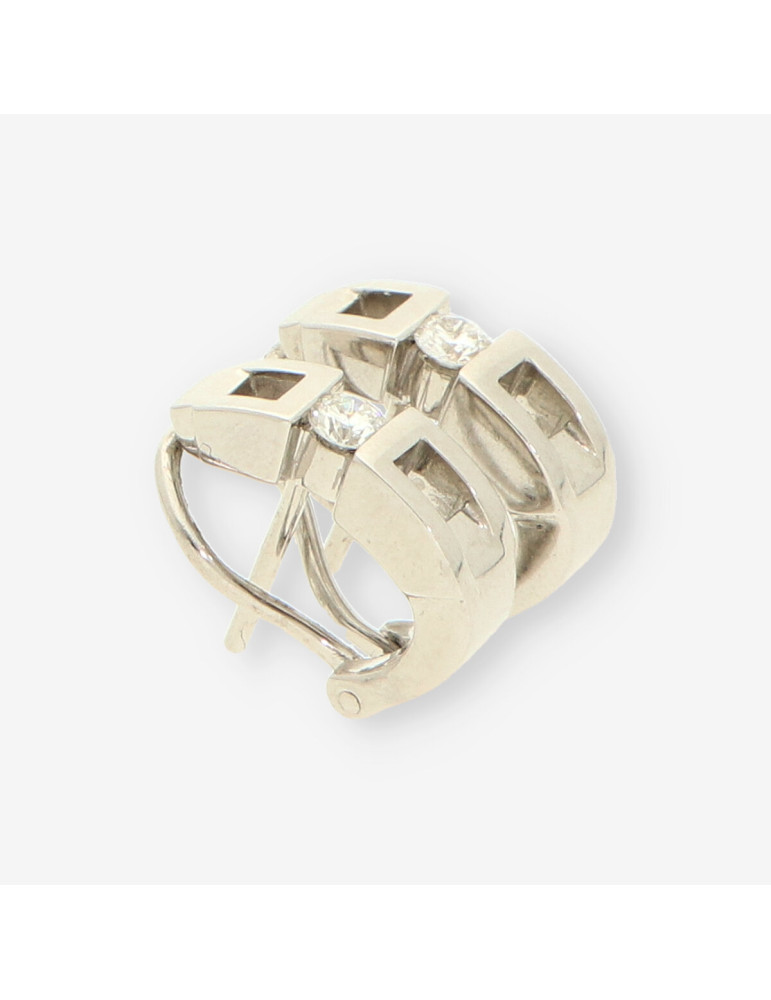 Pendientes oro blanco y bri