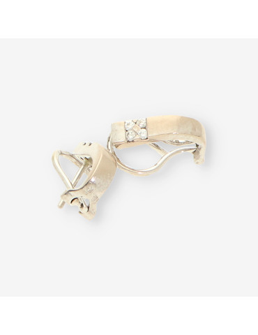 Pendientes oro blanco y bri