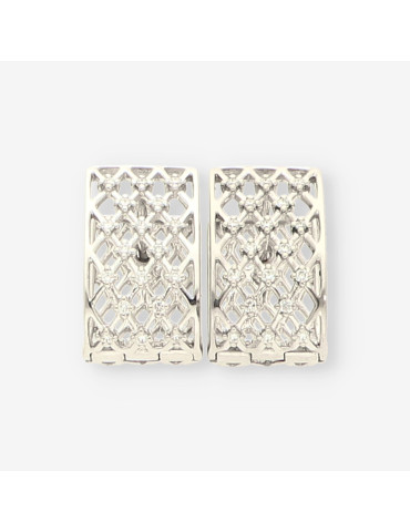 Pendientes oro blanco y brillantes
