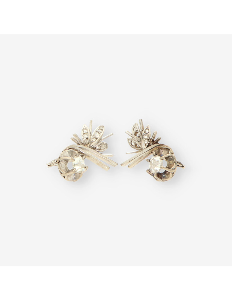 Pendientes oro blanco y diamantes