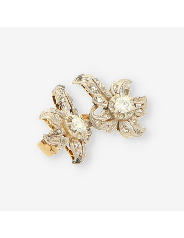 Pendientes oro/oro blanco y diamantes 