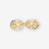 Pendientes oro bicolor y circonita