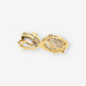 Pendientes oro bicolor y circonita