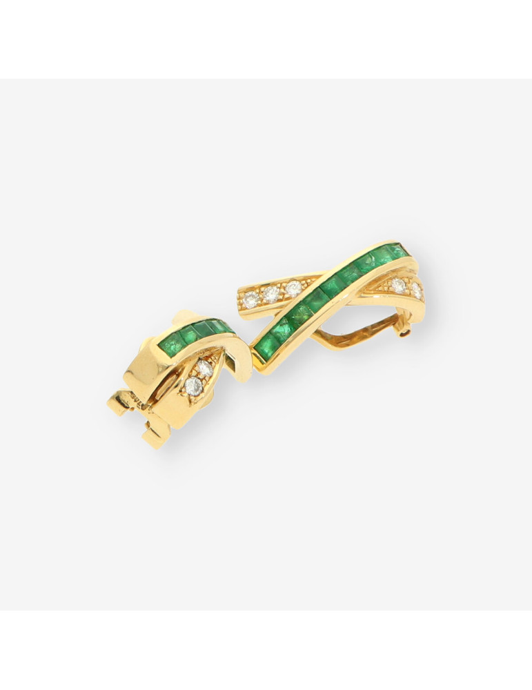 Pendientes Esmeralda oro y brillantes