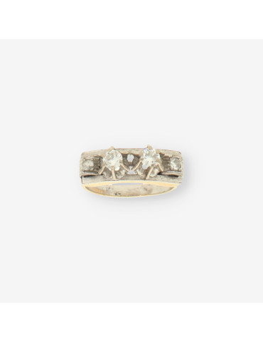 Anillo oro/oro blanco y bri