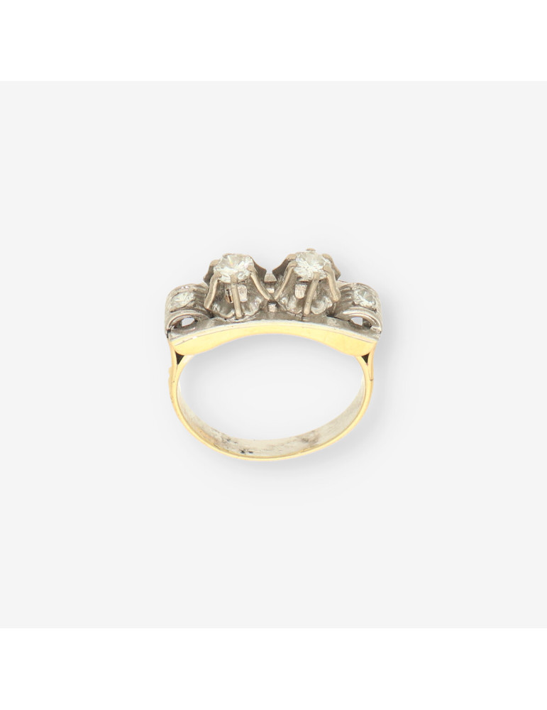 Anillo oro/oro blanco y bri