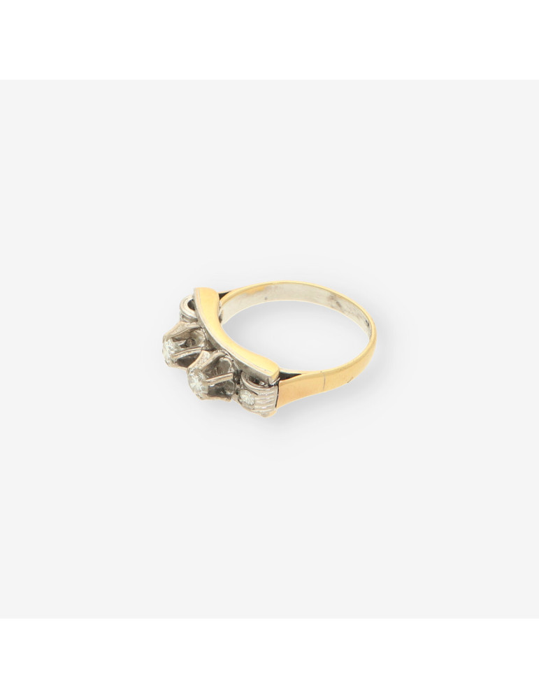 Anillo oro/oro blanco y bri