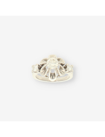 Anillo oro bl. y brillantes
