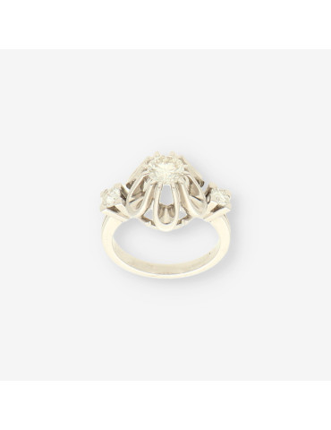 Anillo oro bl. y brillantes