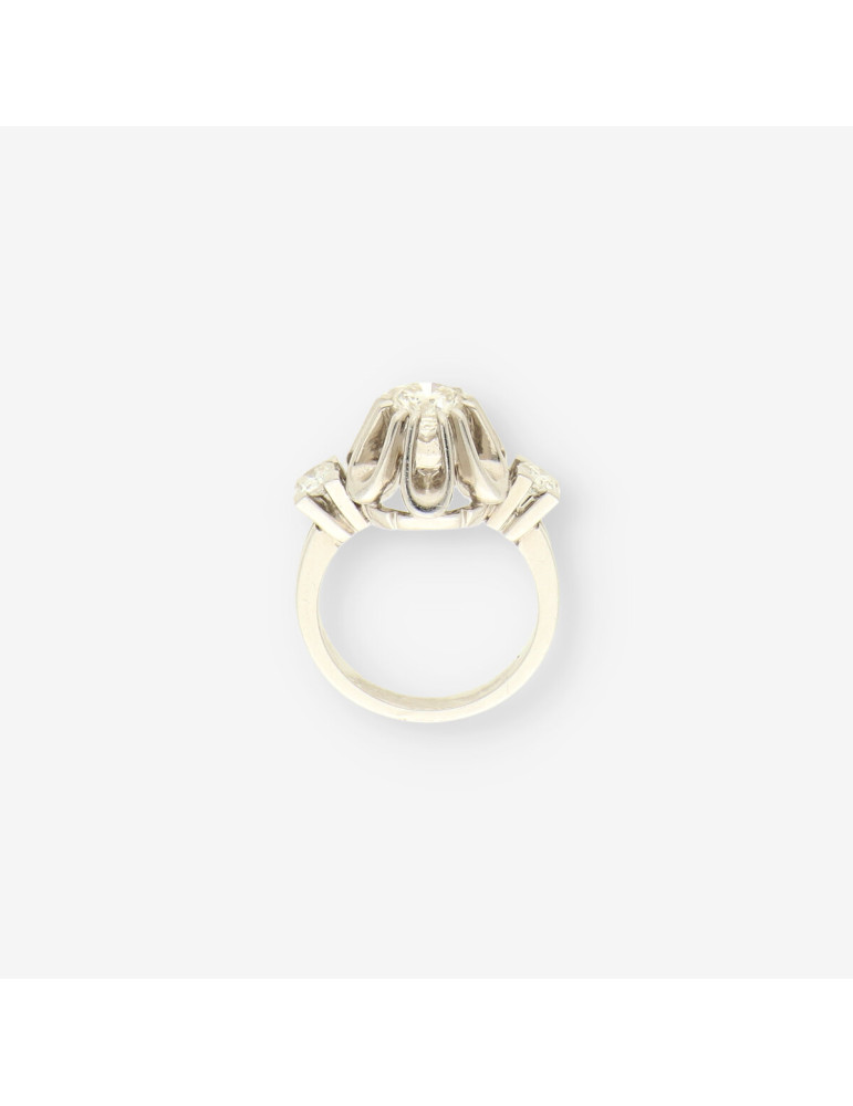 Anillo oro bl. y brillantes