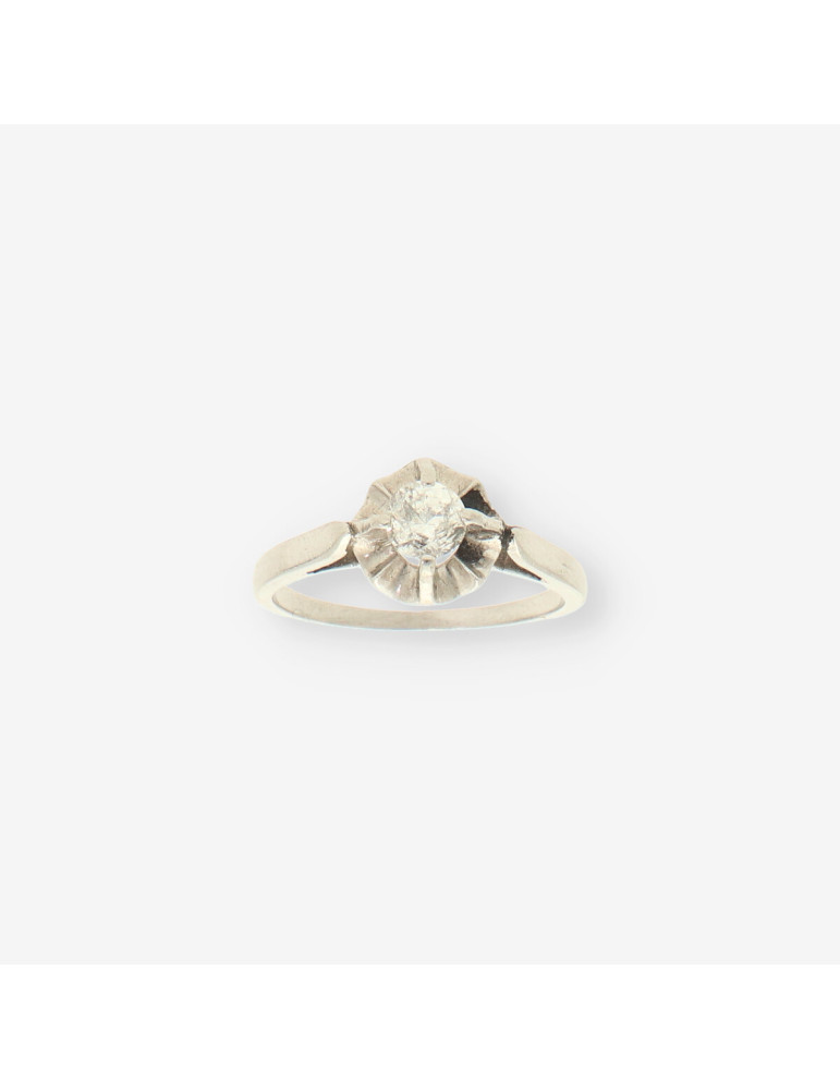 Anillo oro blanco y bri