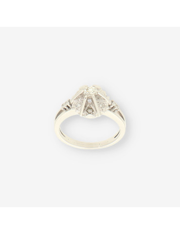 Anillo oro blanco y brillantes