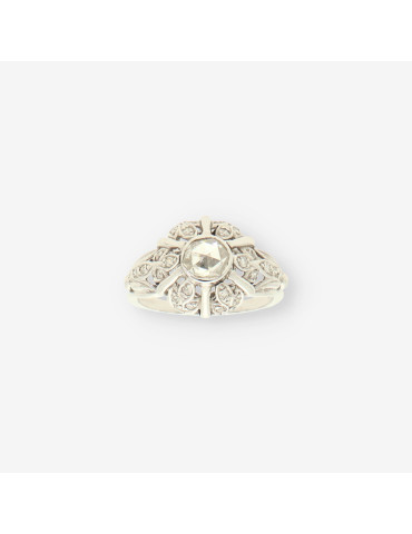 Anillo oro blanco y diamantes