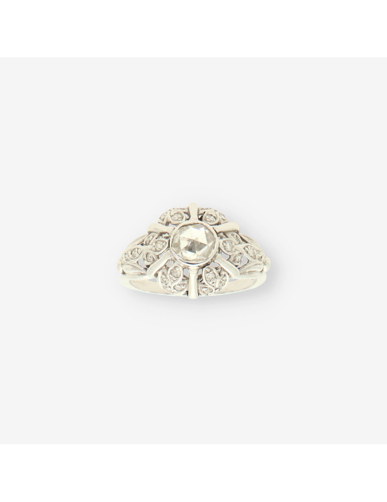 Anillo oro blanco y diamantes