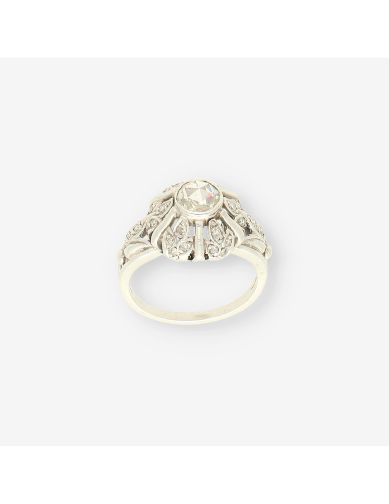Anillo oro blanco y diamantes