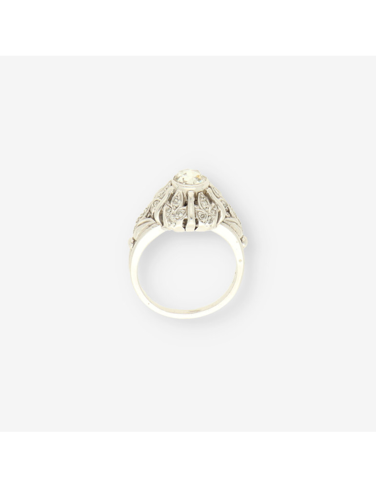Anillo oro blanco y diamantes