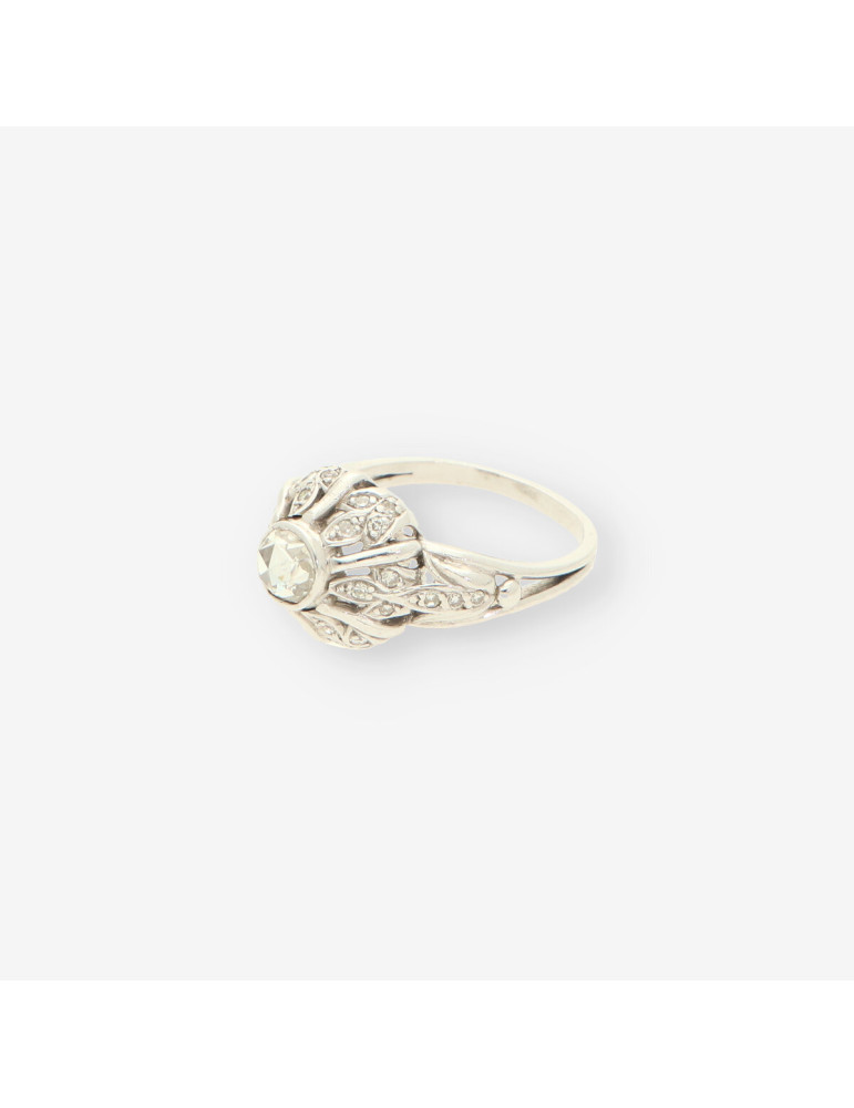 Anillo oro blanco y diamantes