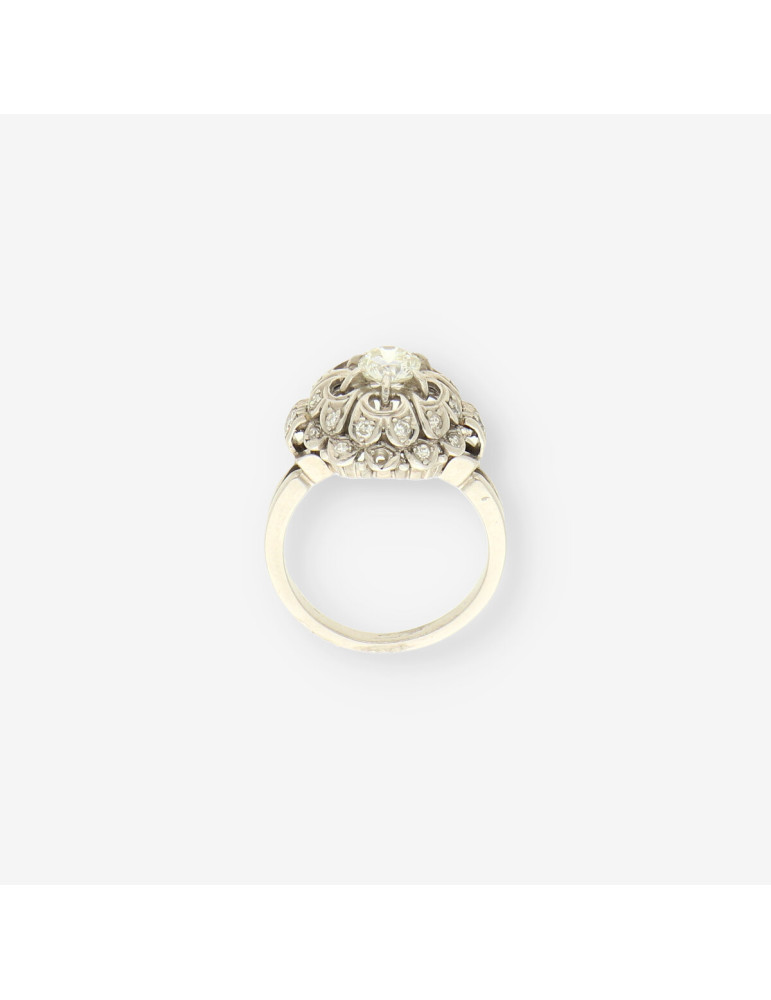 Anillo oro blanco y bri aprox. 0,50 Qt