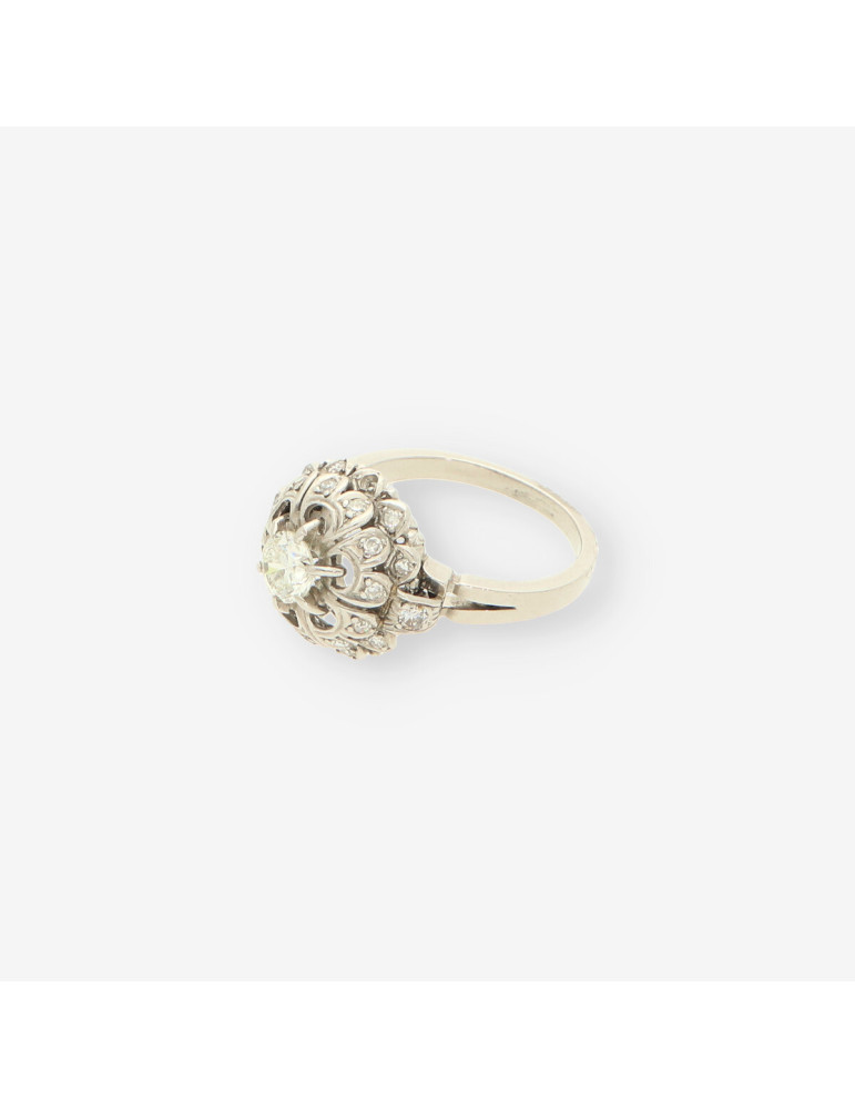 Anillo oro blanco y bri aprox. 0,50 Qt