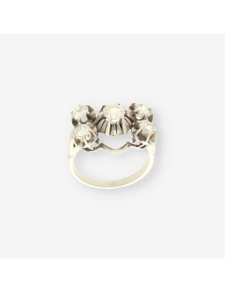Anillo oro blanco y bri