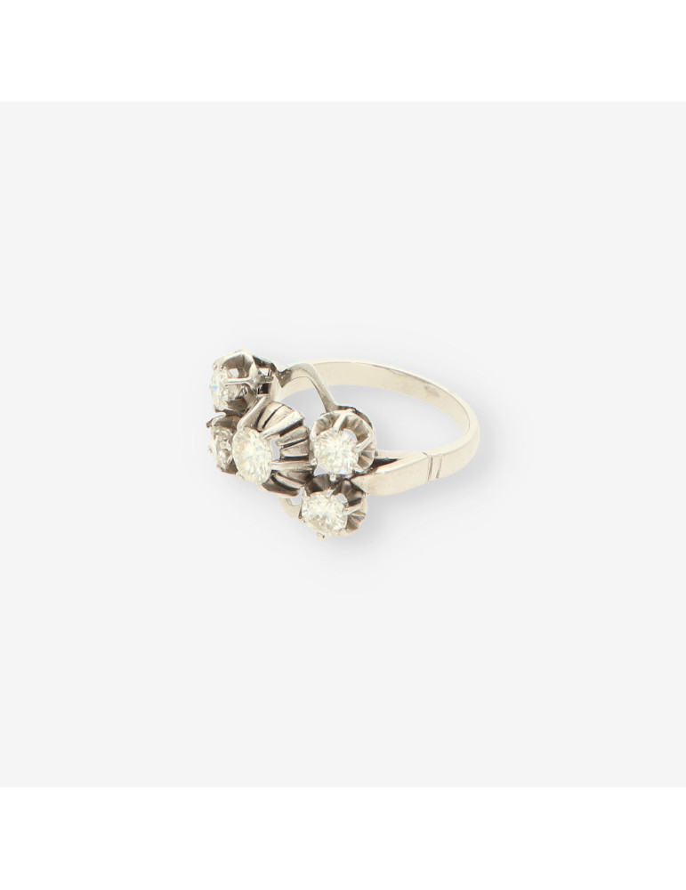 Anillo oro blanco y bri