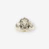 Anillo roseton oro blanco y bri