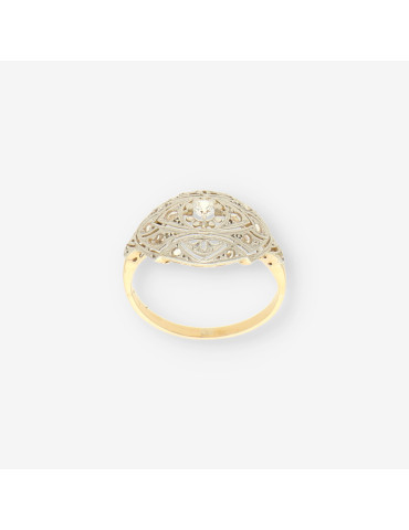 Anillo Vintage oro bl./ amarillo