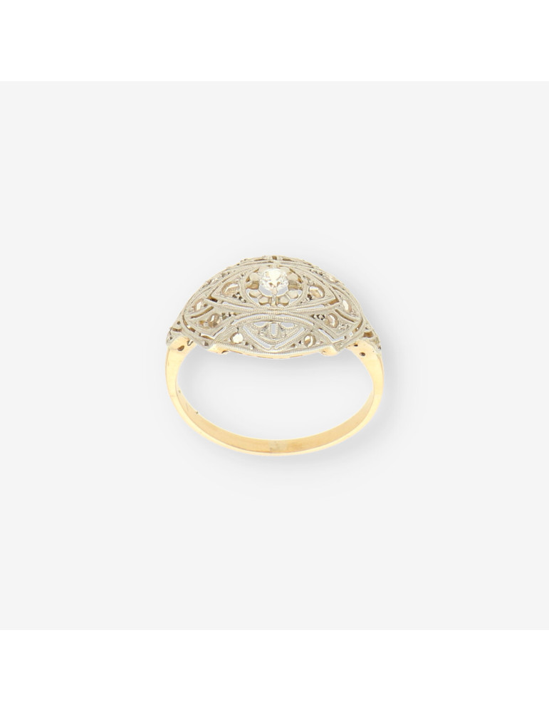 Anillo Vintage oro bl./ amarillo