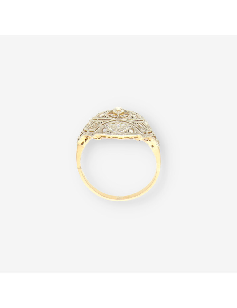 Anillo Vintage oro bl./ amarillo
