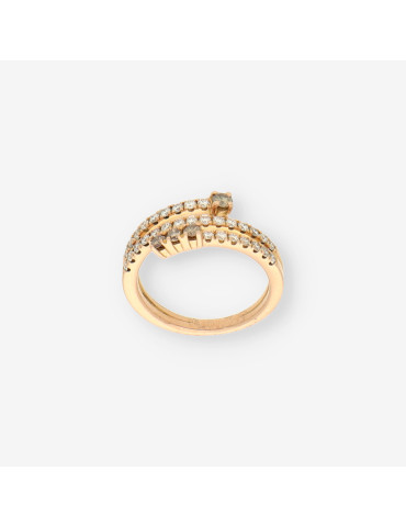 Anillo oro 3 aros y brillantes