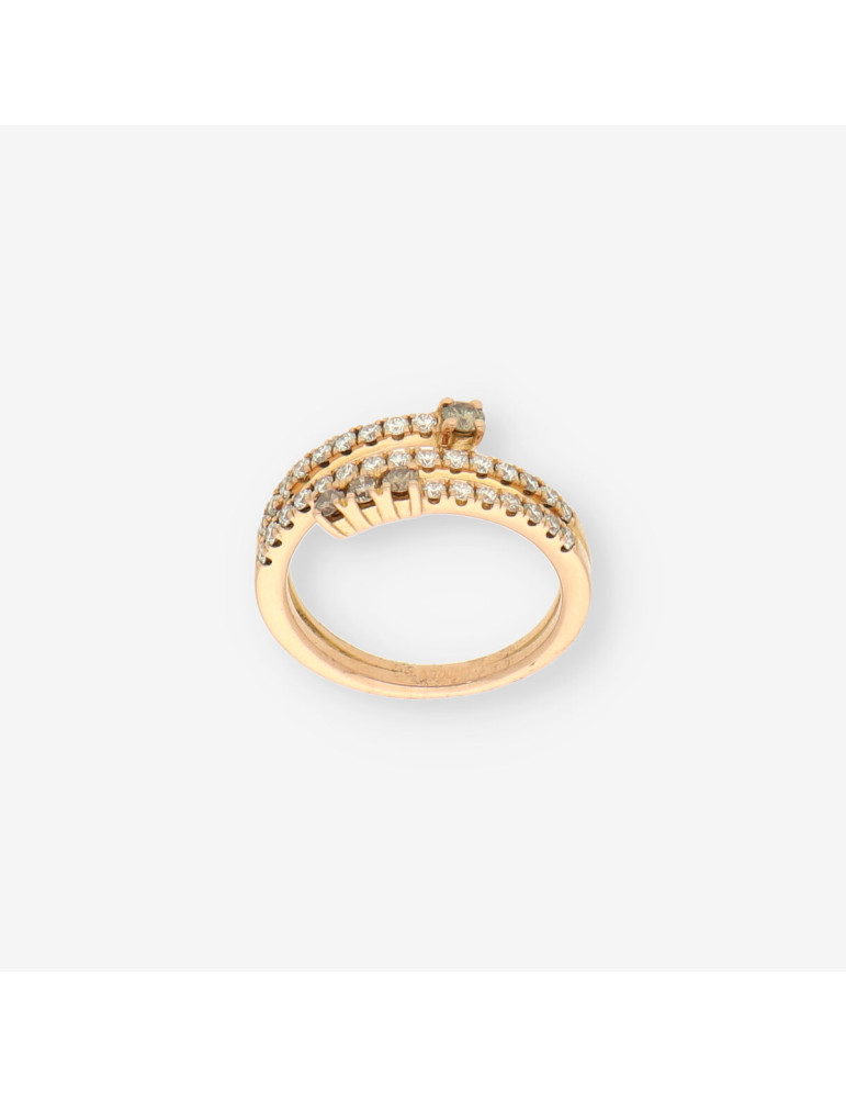 Anillo oro 3 aros y brillantes