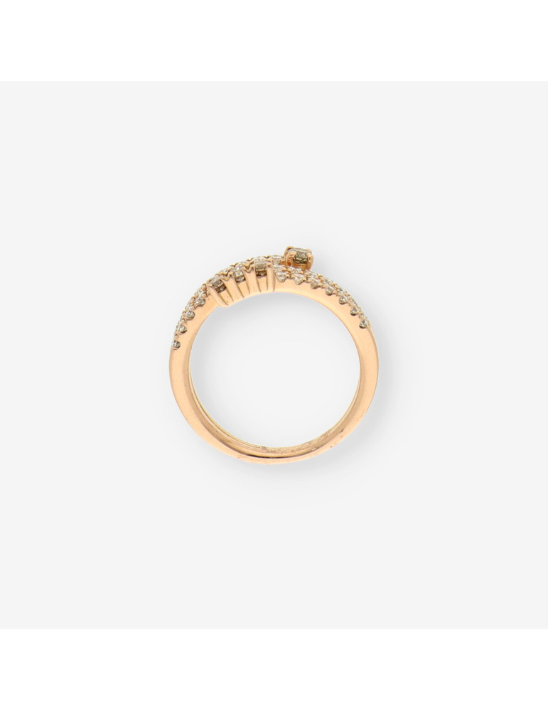Anillo oro 3 aros y brillantes