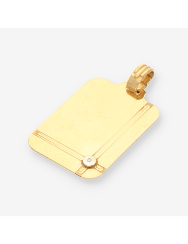 Colgante placa oro
