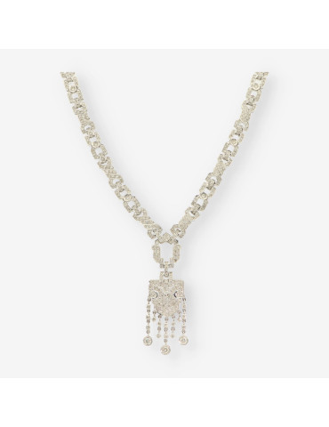 Gargantilla oro blanco y brillantes