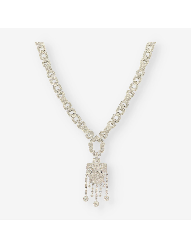 Gargantilla oro blanco y brillantes