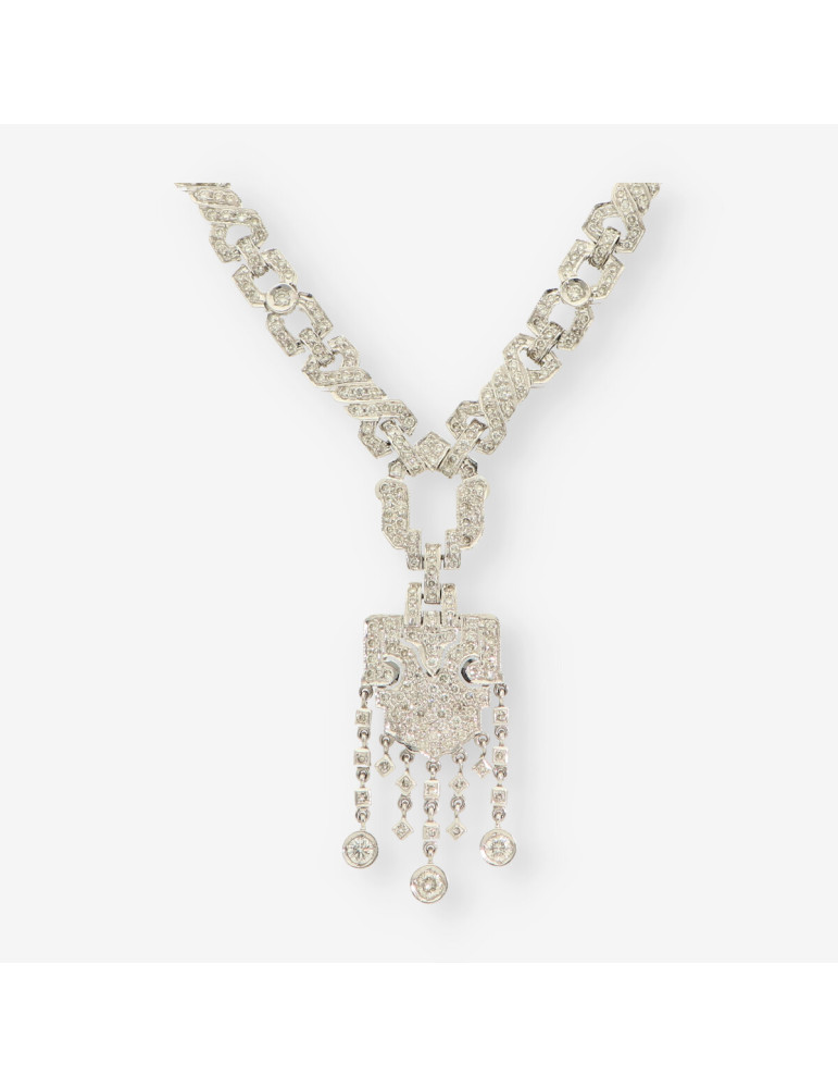 Gargantilla oro blanco y brillantes