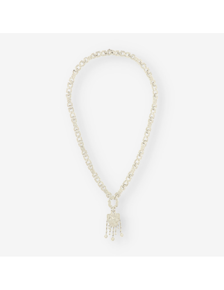 Gargantilla oro blanco y brillantes