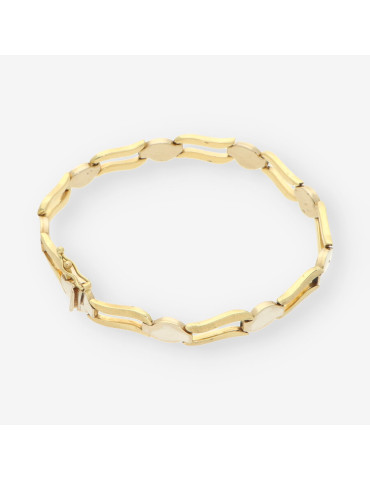 Pulsera oro blanco y amarillo
